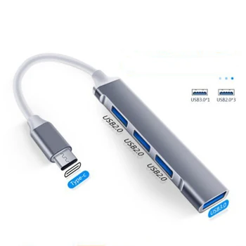 USB C HUB 3,0 Тип C 3,1 4 Порта, Мулти Сплитер OTG Адаптер За Hyundai ix35 iX45 iX25 i30, i20 Sonata, Verna, Solaris, Elantra